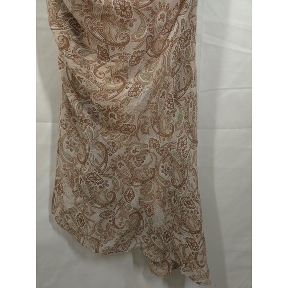 Versona Womens Paisley Midi Dress M Boho Chic Ruched Spaghetti Strap Retro‎ - Picture 2 of 14